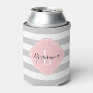 Rafraichisseur De Cannettes Gris et rose pointes de preppy Monogramme