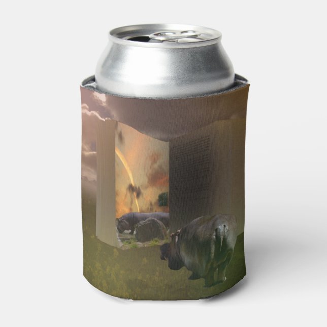 Rafraichisseur De Cannettes Hippo En Amour Avec Livre D'Histoire, Can Stubby T (Can devant)