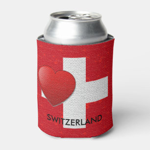 Rafraichisseur De Cannettes J'aime le coeur suisse de rouge de drapeau de