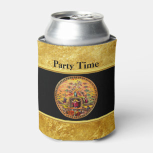 Rafraichisseur De Cannettes Jésus à la Porte du Ciel feuille d'or et texture n