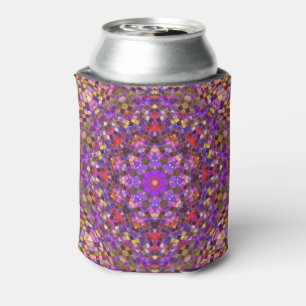 Rafraichisseur De Cannettes Kaléidoscope pourpre vintage de motif de tuile