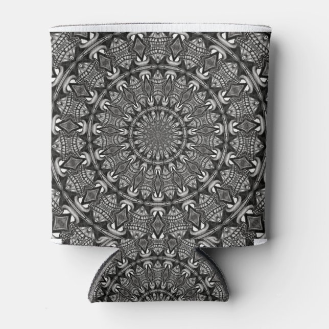 Rafraichisseur De Cannettes Mandala monochrome (Devant)