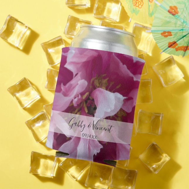 Rafraichisseur De Cannettes Mariage rose Peony Flower Favor (Été in situ)