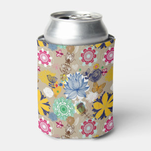 Rafraichisseur De Cannettes Modèle floral dans style rétro 3