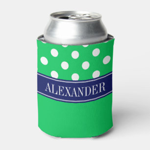 Rafraichisseur De Cannettes Monogramme blanc vert de nom de marine de CB de