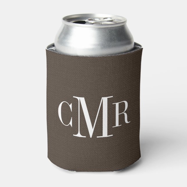 Rafraichisseur De Cannettes Monogramme Brown rustique (Can devant)