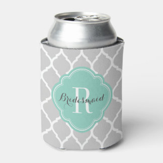 Rafraichisseur De Cannettes Monogramme de Quatrefoil Gris et Aqua marocain