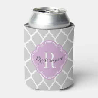Rafraichisseur De Cannettes Monogramme de Quatrefoil marocain gris et violet