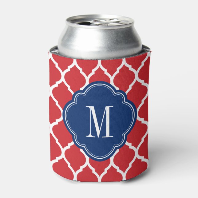 Rafraichisseur De Cannettes Monogramme de Quatrefoil rouge blanc et bleu maroc (Can devant)