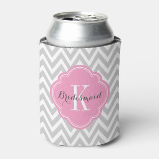 Rafraichisseur De Cannettes Monogramme gris et rose au fromage