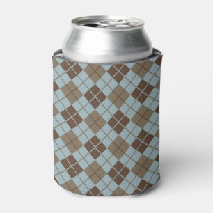 Rafraichisseur De Cannettes Motif à motifs de losanges dans le bleu et le