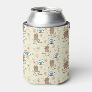 Rafraichisseur De Cannettes motif de chat et de poissons