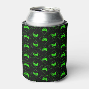 Rafraichisseur De Cannettes Motif de cœur de manette de jeu vidéo verte