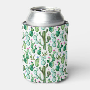Rafraichisseur De Cannettes Motif d'usines de cactus d'aquarelle