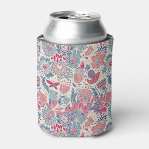 Rafraichisseur De Cannettes Motif floral avec l'oiseau et le papillon