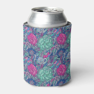 Rafraichisseur De Cannettes Motif floral coloré de griffonnage