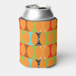Rafraichisseur De Cannettes Moyenne Siècle Moderne Orange Motif Can Cooler