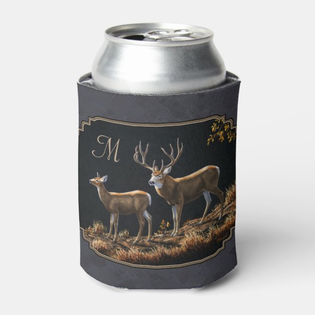 Rafraichisseur De Cannettes Mule Deer Buck et Doe Grey Custom (Can devant)