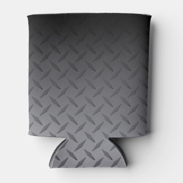 Rafraichisseur De Cannettes Noir à gris Diamondplate Acier Look Art (Devant)