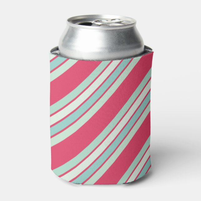 Rafraichisseur De Cannettes Nuances de bleu blanc et rose rayé (Can devant)