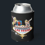 Rafraichisseur De Cannettes Panneau de bienvenue de Las Vegas sur fond étoilé<br><div class="desc">* Panneau de bienvenue de Las Vegas avec trois icônes célèbres de Fremont Street</div>