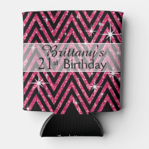 Rafraichisseur De Cannettes Parties scintillant Chevron Bling   fuchsia
