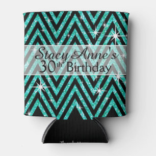 Rafraichisseur De Cannettes Parties scintillant Chevron Bling   TURQUOISE