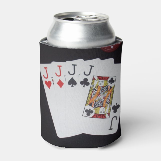 Rafraichisseur De Cannettes Poker, Quad Jacks Peuvent Stubby Holder. (Can devant)
