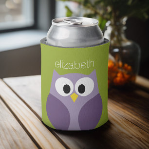 Rafraichisseur De Cannettes Pourpre de hibou de bande dessinée et nom mignons