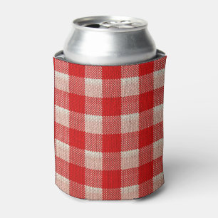 Rafraichisseur De Cannettes Regard Checkered de toile de jute de motif de