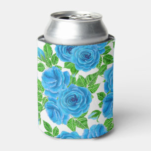 Rafraichisseur De Cannettes Rose bleu aquarelle motif transparent