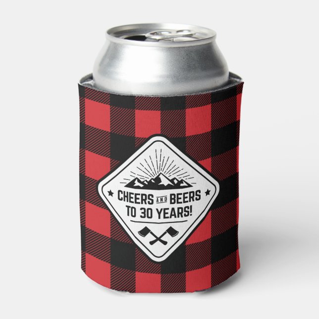 Rafraichisseur De Cannettes Salades et bières à 30 ans | Red Buffalo Plaid (Can devant)