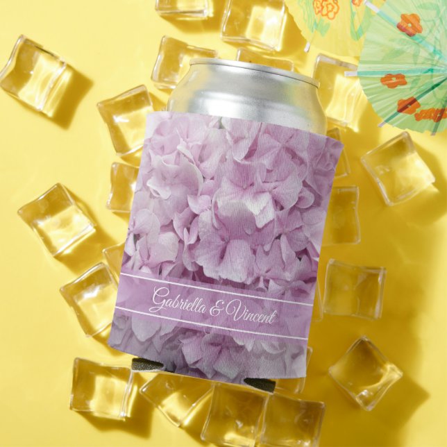 Rafraichisseur De Cannettes Soft Rose Hydrangea Fleurs de mariage Faveurs (Été in situ)