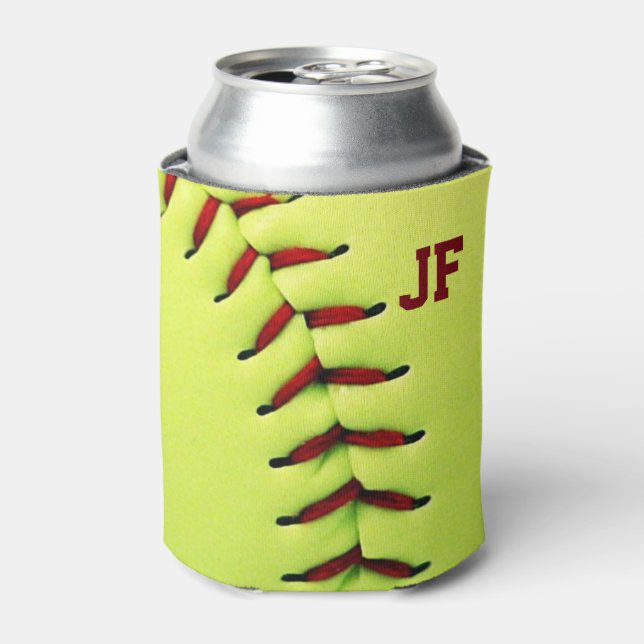 Rafraichisseur De Cannettes Softball de Personalized yellow (Can devant)