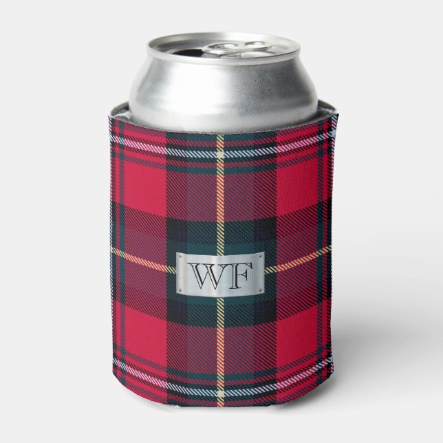 Rafraichisseur De Cannettes Tartan Can Cooler avec vos initiales (Can devant)