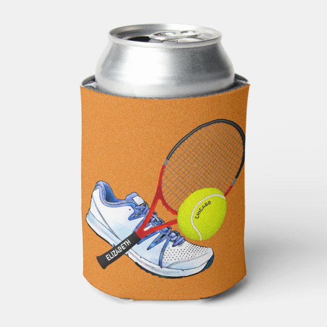 Rafraichisseur De Cannettes Tennis Shoe Ball And Racket With Your Custom (Can devant)
