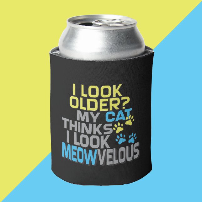 Rafraichisseur De Cannettes Thème Chat Funny Anniversaire Gag Cadeau Can Coole (Depiction of Front of Can Cooler)