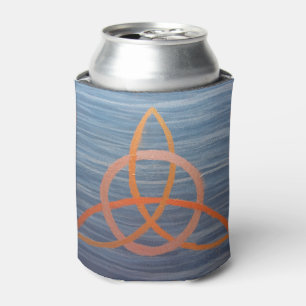 Rafraichisseur De Cannettes Triquetra Abstrait   Blue Gold Celtic Trinity Knot