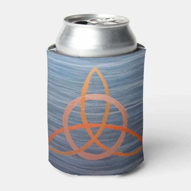 Rafraichisseur De Cannettes Triquetra Abstrait | Blue Gold Celtic Trinity Knot (Can devant)