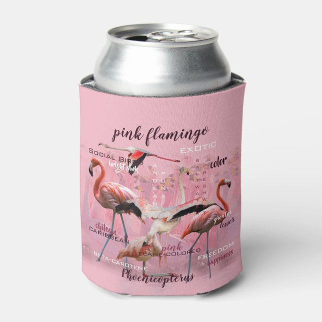 Rafraichisseur De Cannettes Typographe rose Flamingo | Customized (Can devant)