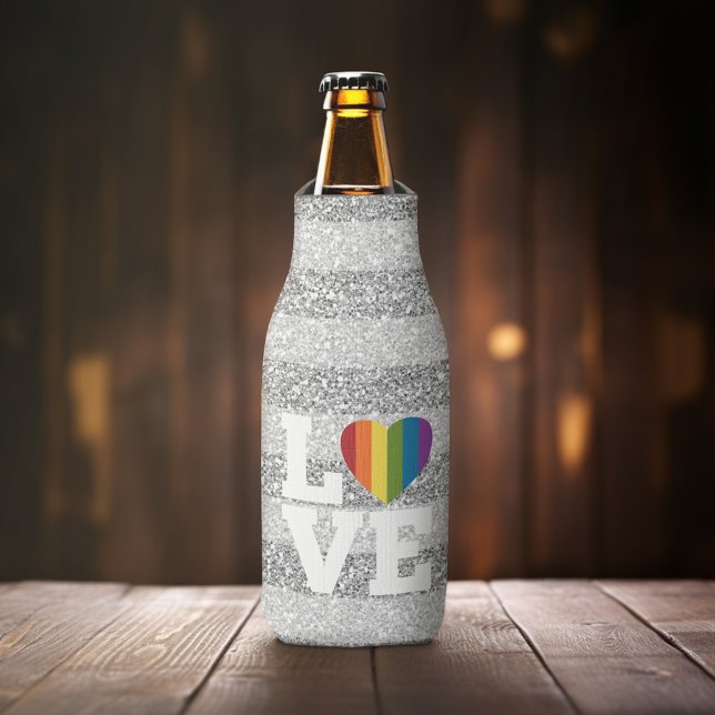 Rafraîchisseur Pour Bouteille Amour avec un coeur arc-en-ciel lumineux Parties s (Love Bottle Cooler)