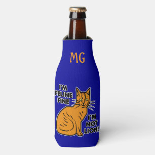 Rafraîchisseur Pour Bouteille Amusant chat pun Orange Kitty Feline Monogramme fi