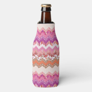 Rafraîchisseur Pour Bouteille Arrière - plan rose de zigzag