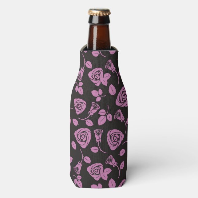 Rafraîchisseur Pour Bouteille Arrière - plan Rose floral (Bottle Devant)