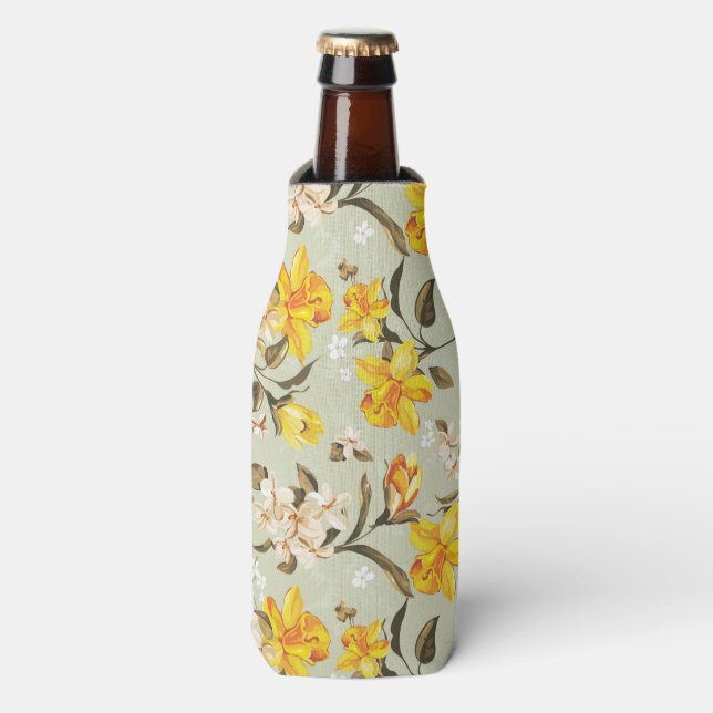 Rafraîchisseur Pour Bouteille Beau motif floral brillant (Bottle Devant)