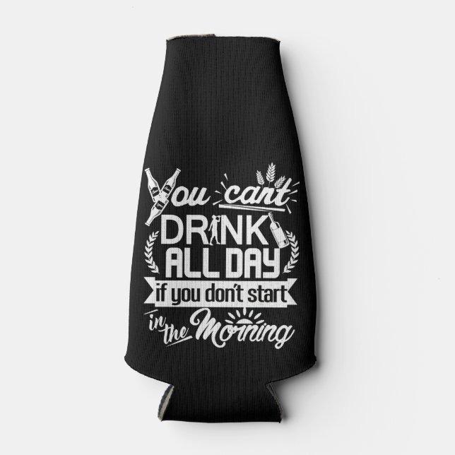 Rafraîchisseur Pour Bouteille Bière Boire Typographie Humour Personnalisée (Devant)