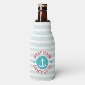 Rafraîchisseur Pour Bouteille "Boat Hair Don't care" (Personnalisé)