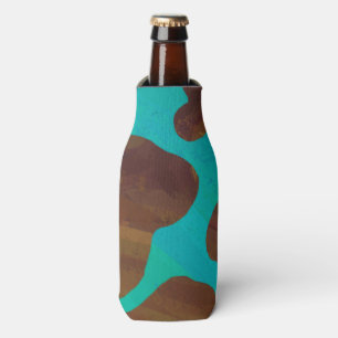 Rafraîchisseur Pour Bouteille Brun de vache et copie turquoise
