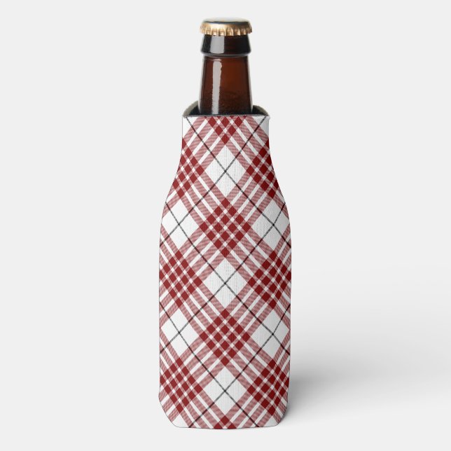 Rafraîchisseur Pour Bouteille Buchanan tartan rouge blanc plaid (Bottle Devant)
