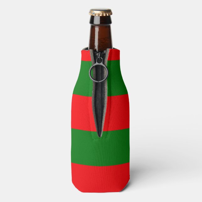Rafraîchisseur Pour Bouteille Cabane de Noël rouge et vert (Bouteille Dos)